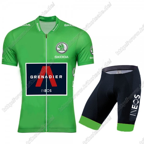 Team INEOS Grenadier 2021 Tour De France Green Fahrradbekleidung Satz Fahrradtrikot Kurzarm Trikot Und Kurz Radhose PTVXQ