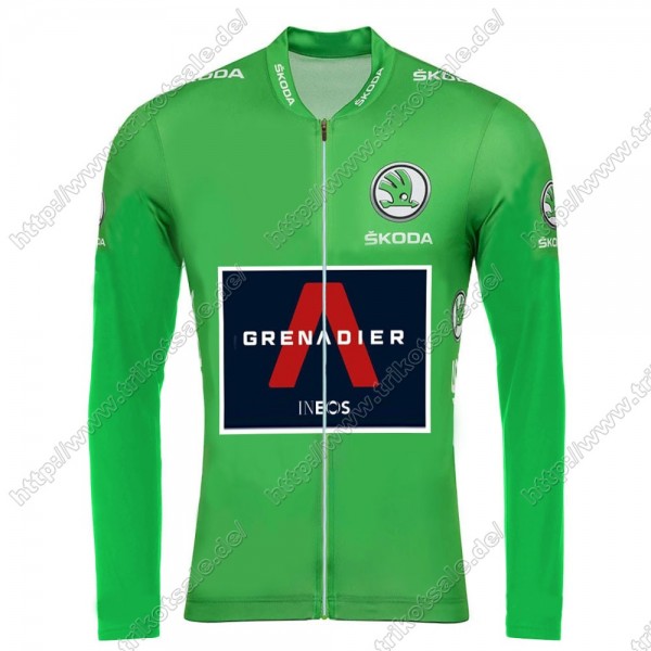 Team INEOS Grenadier Tour De France 2021 Herren Fahrradbekleidung Radtrikot Langarm Green XSKHI