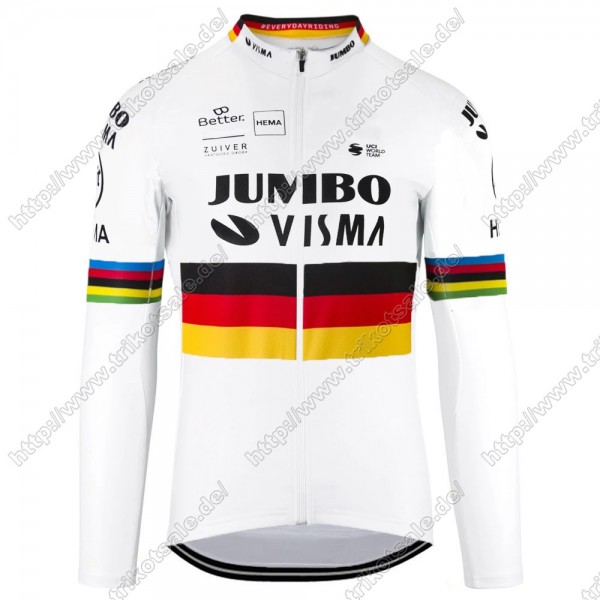 Jumbo Visma 2021 Germany Fahrradbekleidung Radtrikot Langarm YDDQK