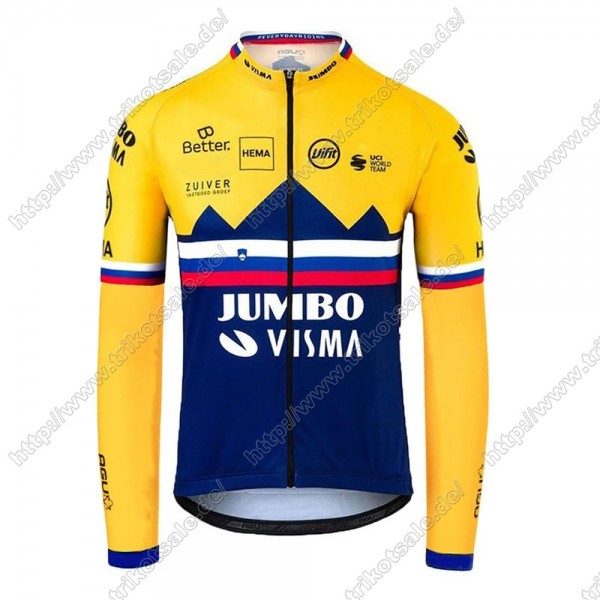 Jumbo Visma 2021 SLOVAKIAN Fahrradbekleidung Radtrikot Langarm CKLYV