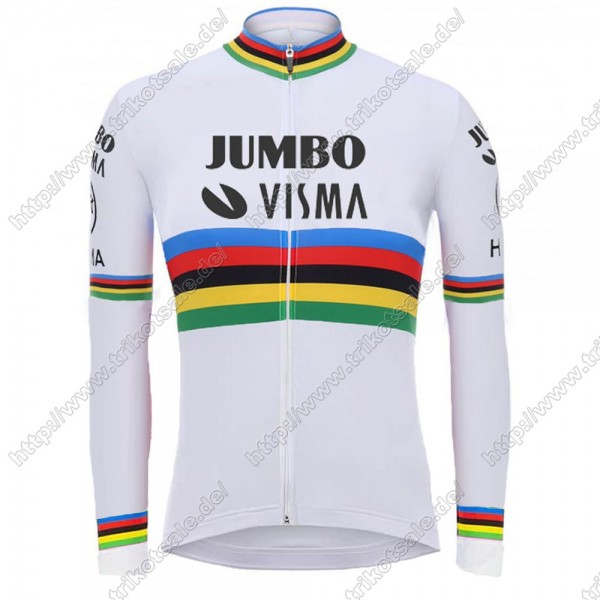 Team Jumbo Visma UCI World Champion 2021 Fahrradbekleidung Radtrikot Langarm IMJYY