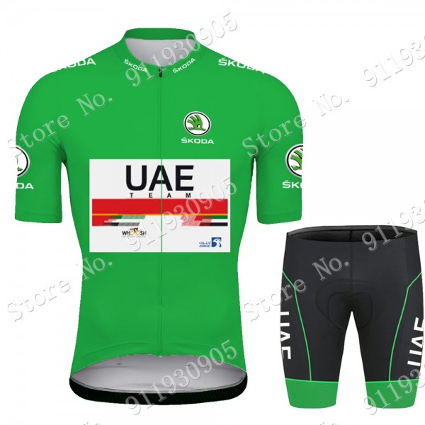 Grun UAE Emirates Tour De France 2021 Fahrradbekleidung Radteamtrikot Kurzarm+Kurz Radhose Kaufen 450 HmHKo