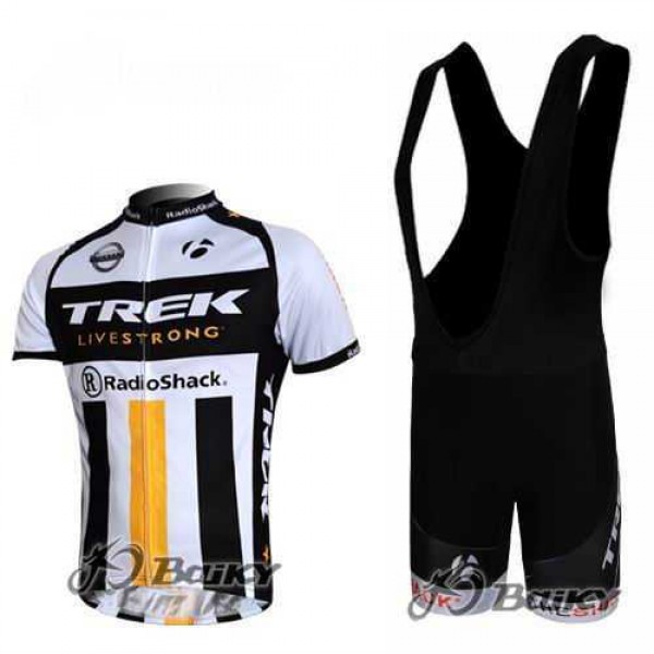 RidioShack Trek Nissan Livestrong Fahrradbekleidung Radteamtrikot Kurzarm+Kurz Radhose Kaufen weiß Schwarz gelb YPBW6