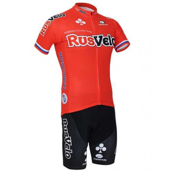 2015 RusVelo Fahrradbekleidung Radteamtrikot Kurzarm+Kurz Radhose X9BXP