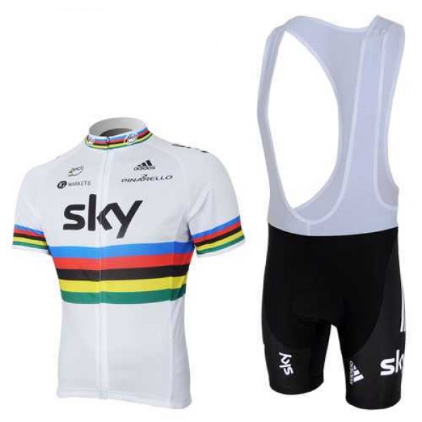 2013 Teams Sky UCI Fahrradbekleidung Radteamtrikot Kurzarm+Kurz Radhose Kaufen weiß Schwarz W70XQ