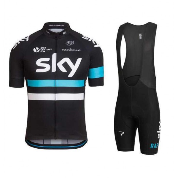 2016 SKY Fahrradbekleidung Radtrikot Kurzarm+Kurz Radhose weiß-blau 2FS7L