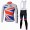 Teams Sky Great Britain Regno Unito Fahrradbekleidung Radtrikot Langarm+Lang Trägerhose Bib 7FU2S