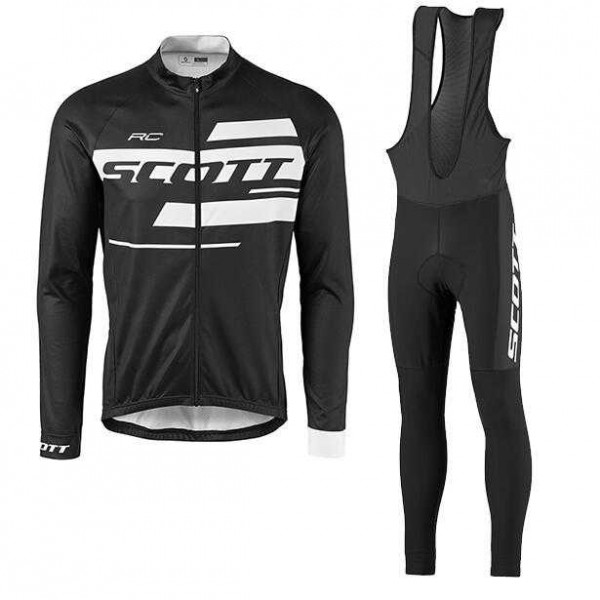 2016-2017 Nalini Fahrradbekleidung Radtrikot Langarm+Lang Trägerhose Schwarz weiß QS5ML