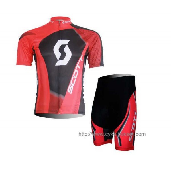 Scott RC Pro Radbekleidung Radtrikot Kurzarm und Fahrradhosen Kurz Rot Schwarz I U1FLR