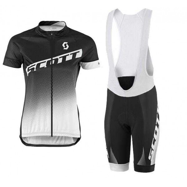 2016-2017 Scott Fahrradbekleidung Radteamtrikot Kurzarm+Kurz Radhose Kaufen Schwarz weiß Damen YYH14