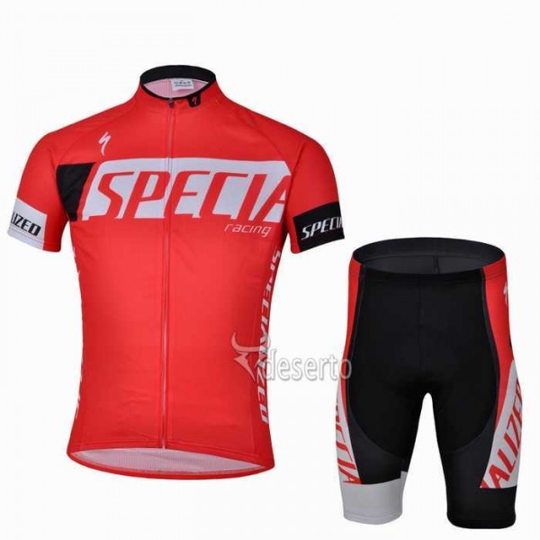 Specialized Racing Radbekleidung Radtrikot Kurzarm und Fahrradhosen Kurz Rot 5C7VV