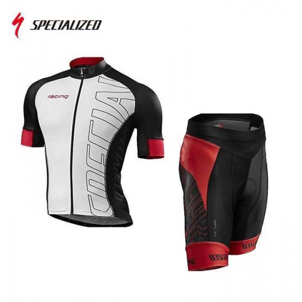 2016 Team Specialized Radbekleidung Fahrradtrikot Kurzarm und Fahrradhosen Kurz Rot Schwarz weiß 7CHXZ