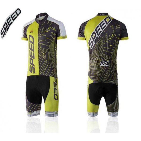 2016 Speed Korte mouw+Fietsbroek Bib gele Schwarz 6V3CD