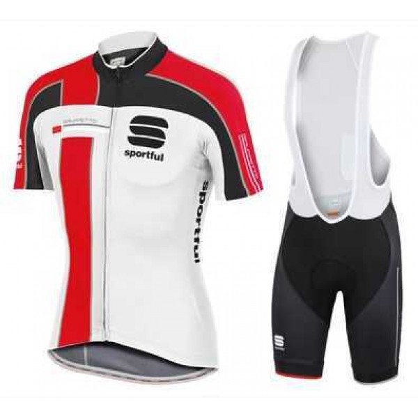 2015 Sportful Fahrradbekleidung Radteamtrikot Kurzarm+Kurz Radhose Kaufen Schwarz weiß Rot YIZ8I