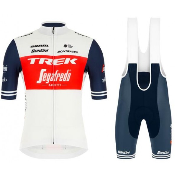 TREK-SEGAFREDO 2020 Fahrradbekleidung Set Radtrikot langer RV+Trägerhose SANTINI Radsport-Profi-Team