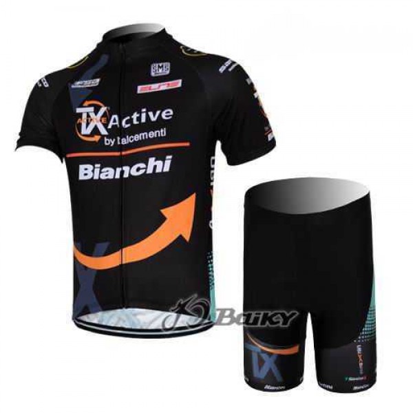 2012 TX active bianchi Pro Team Radbekleidung Radtrikot Kurzarm und Fahrradhosen Kurz Schwarz XQDNR