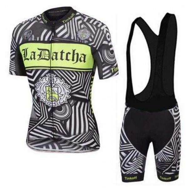 2016 ladatcha tinkoff zebra Fahrradbekleidung Radteamtrikot Kurzarm+Kurz Radhose Kaufen Schwarz E6EQE