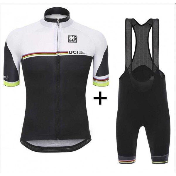 2016 UCI Fahrradbekleidung Radteamtrikot Kurzarm+Kurz Radhose Kaufen Schwarz weiß KQ6F1