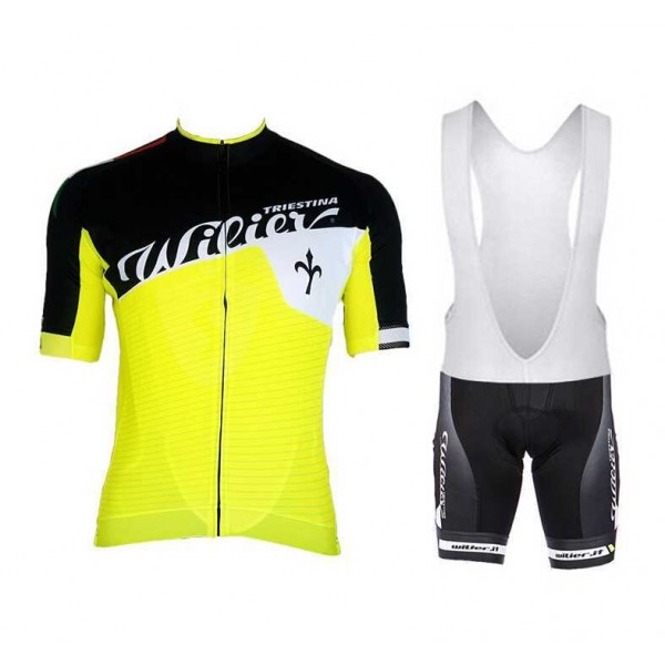 2015 WILIER gelb weiß Schwarz Fahrradbekleidung Radteamtrikot Kurzarm+Kurz Radhose Kaufen 923O7