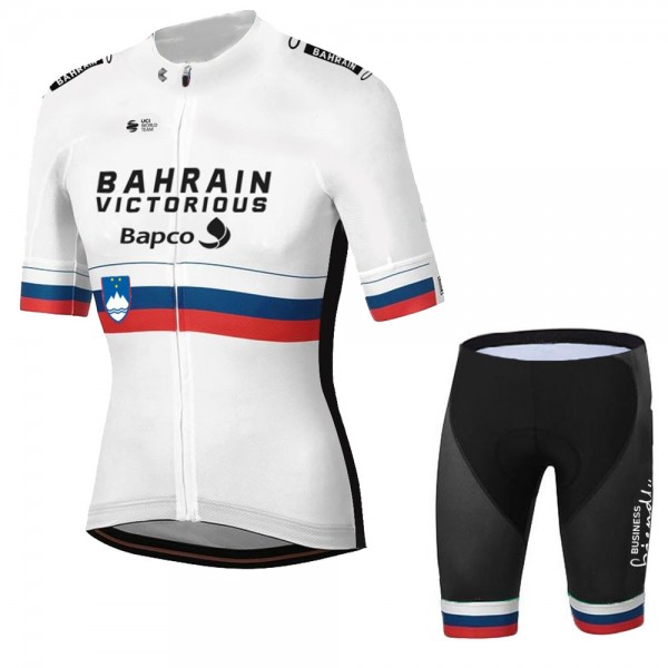 Weiß Slovenia Tour De France Bahrain Victorious 2021 Kurz Fahrradhose 101