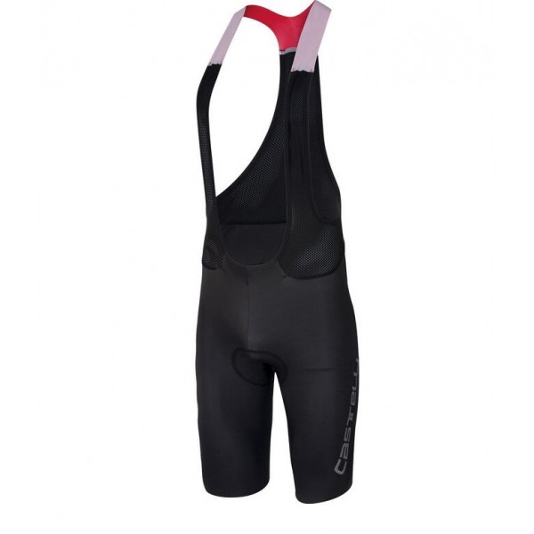 2016 Castelli Mondiale Kurz Trägerhose Schwarz Rot 73GGF