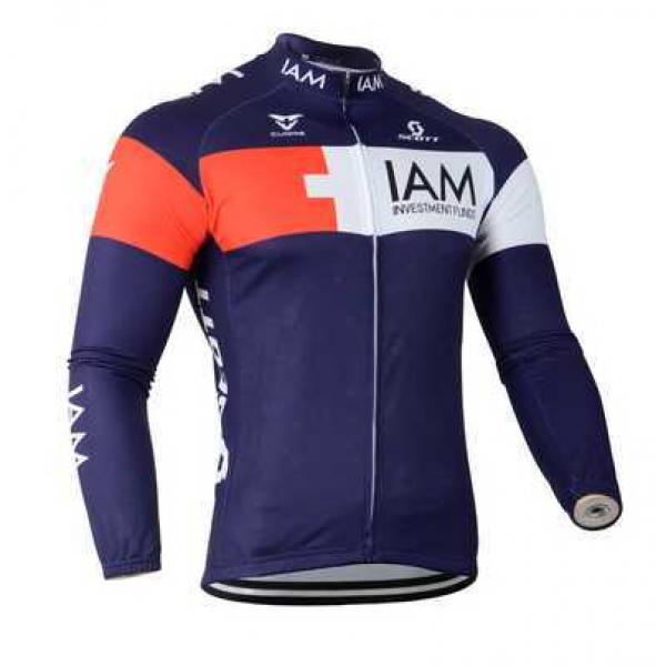 2014 IAM Scott Fahrradbekleidung Radtrikot Langarm blau 0JCGK