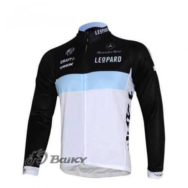 Leopard trek Pro Team Radtrikot Langarm weiß Schwarz J2R3N