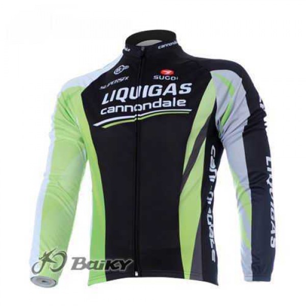 Liquigas Cannondale Pro Team Radtrikot Langarm Schwarz grün 3ZT2Z