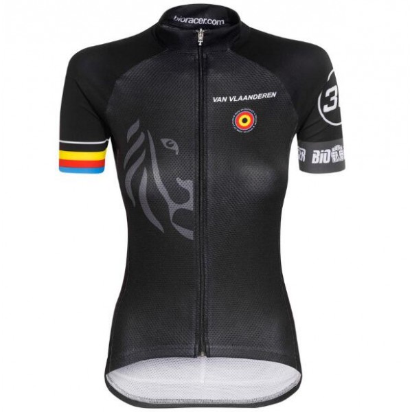 Bioracer Van Vlaanderen Damen Schwarz 2018 Fahrradbekleidung Radtrikot C1WMM