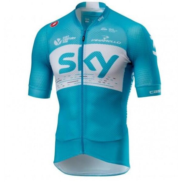 SKY 2018 CASTELLI PODIO FZ Fahrradbekleidung Radtrikot blue 871OK