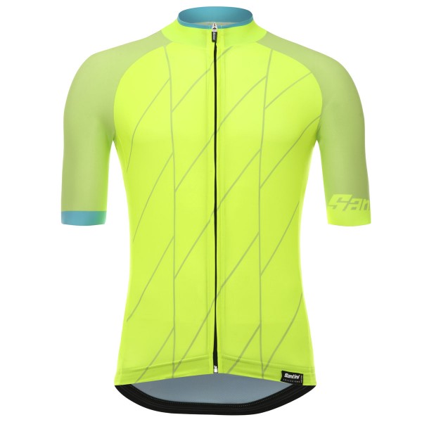 Santini Ace gelb fluo Fahrradbekleidung Radtrikot IXHOU