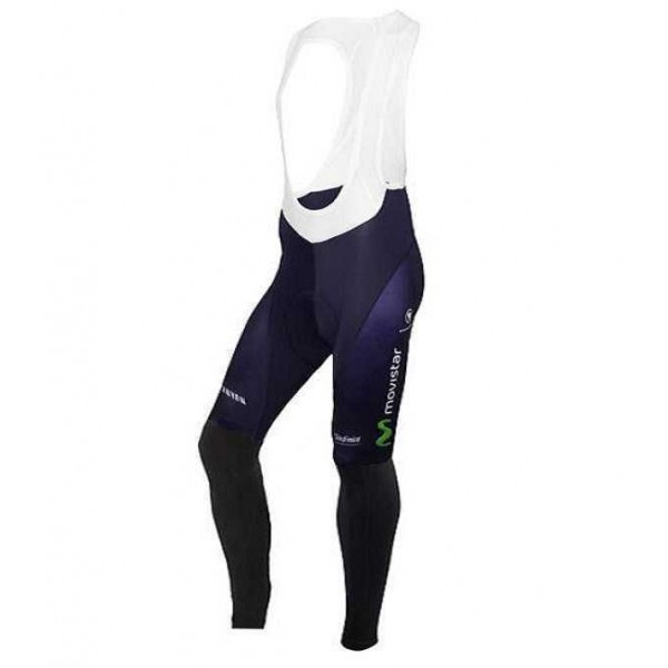 2016 Movistar Lange Trägerhose vliezen blau weiß H3B6M