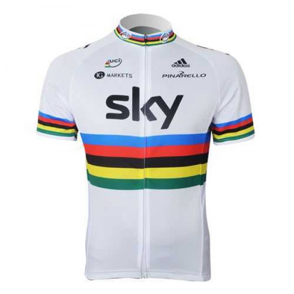 2013 Teams Sky UCI outlet Fahrradtrikot Radsport weiß 2BBPB