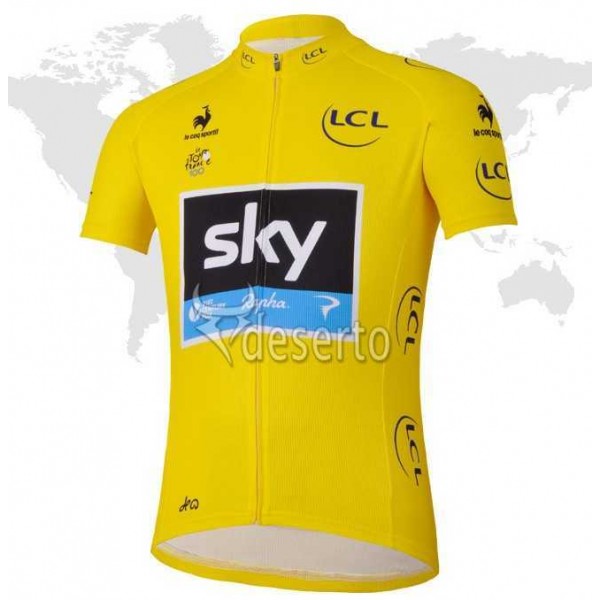 2013 Teams Sky gele Fahrradtrikot Radsport 2FLKY