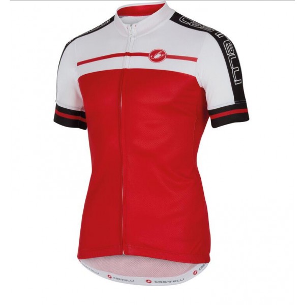 2016 Castelli Velocissimo Fahrradbekleidung Radtrikot Rot weiß Q94LV