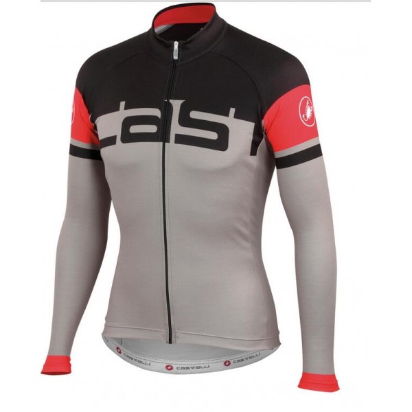 2016 Castelli Unavolta Fahrradbekleidung Radtrikot Langarmen grijs Schwarz OPRG8