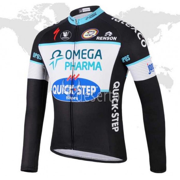 2014 Omega Pharma Quick Step Fahrradbekleidung Radtrikot Langarmen QOV97