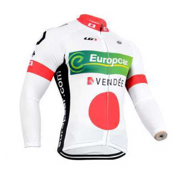 Europcar 2014 Fahrradbekleidung Radtrikot Langarm Schwarz weiß Rot grün VIA0B