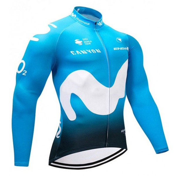 2018 Movistar Team Fahrradbekleidung Radtrikot Langarm PC9SX