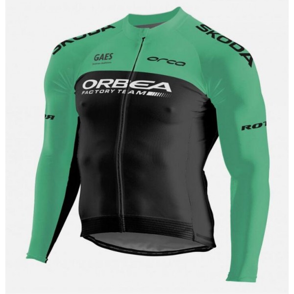 2018 Orbea Factory Team Skoda Fahrradbekleidung Radtrikot Langarm X9HIK