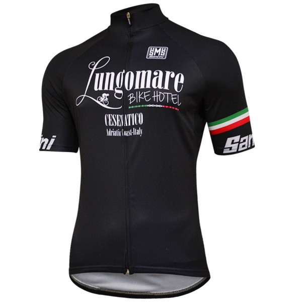 Santini Lungomare-Schwarz 2018 Fahrradbekleidung Radtrikot KRW55