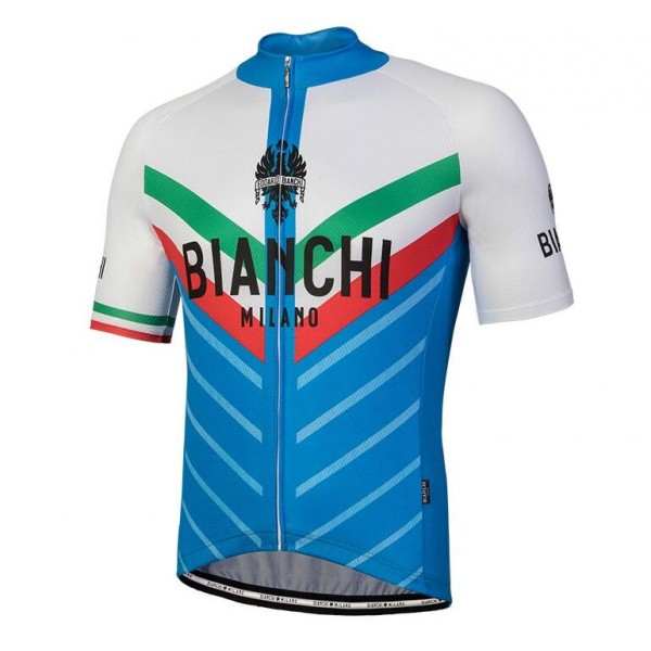Bianchi Milano Tiera blue white Fahrradbekleidung Radtrikoten VBKYM