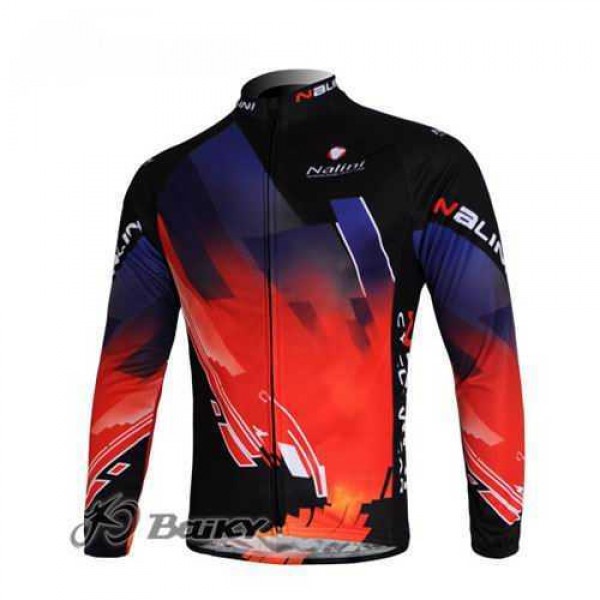 Nalini Pro Team Radtrikot Langarm Rot Schwarz L1TU1