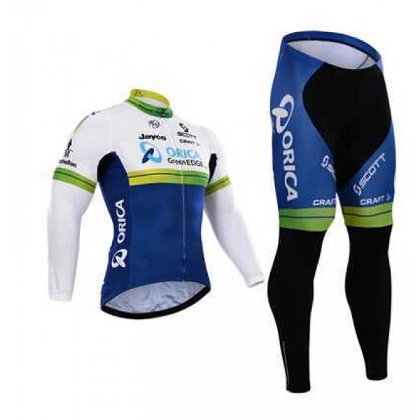 2015 ORICA GreenEDGE Fahrradbekleidung Set Langarmtrikot+Lange Radhose X592Q