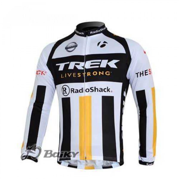 RidioShack Trek Nissan Livestrong Radtrikot Langarm weiß Schwarz gelb WV1H0