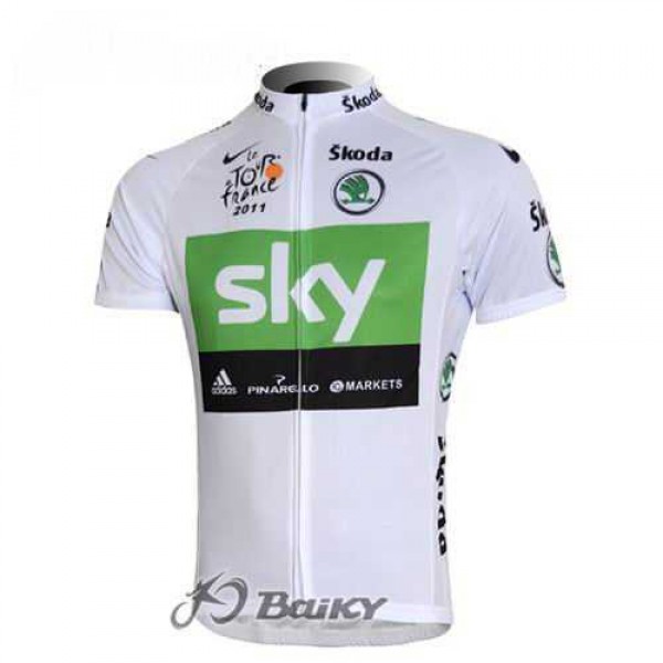 SKY Pro Team Fahrradtrikot Radsport weiß grün LB9AO