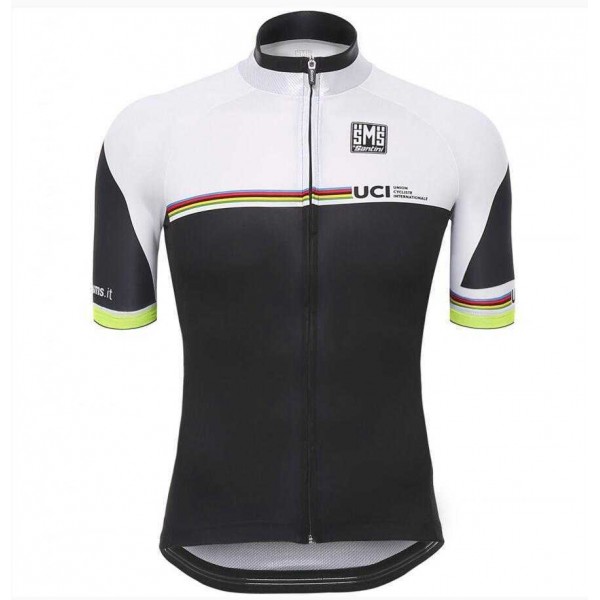 2016 UCI Fahrradbekleidung Radtrikot Schwarz weiß V2XXZ