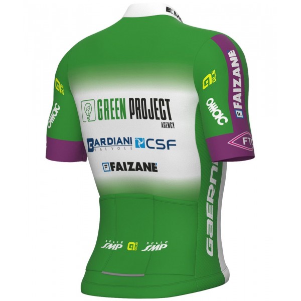 Green Project-Bardiani Csf-Faizane' 2023 Radtrikot kurzarm(langer RV)-ALE Radsport-Profi-Team