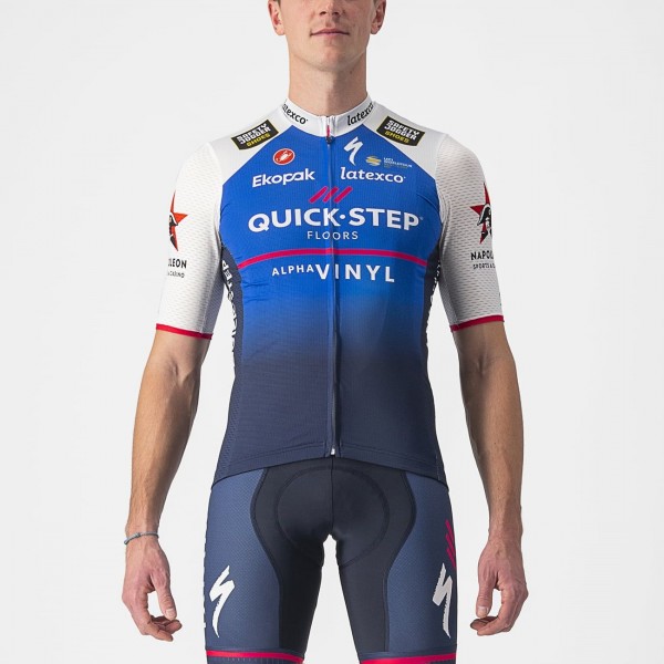 Quick Step-Alpha Vinyl 2022 Competizione Radtrikot kurzarm-Radsport-Profi-Team