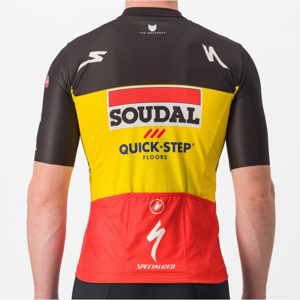 Soudal Quick-Step belgischer Meister 2023 Competizione Radtrikot kurzarm-Radsport-Profi-Team